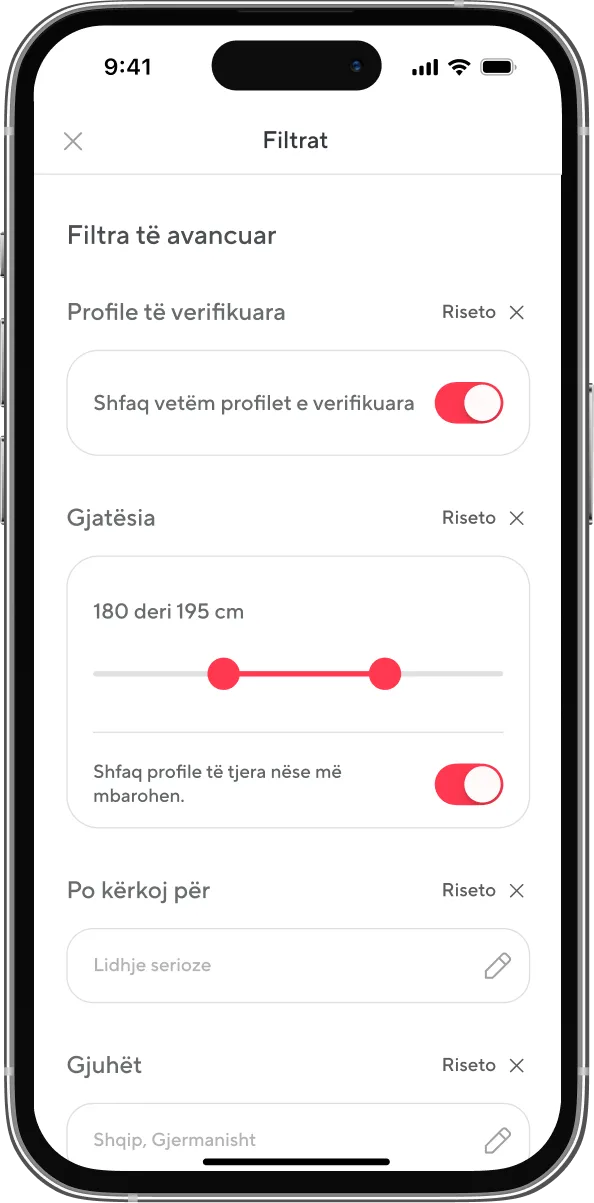Filtrat e avancuar në dua.com, në gjuhën shqipe