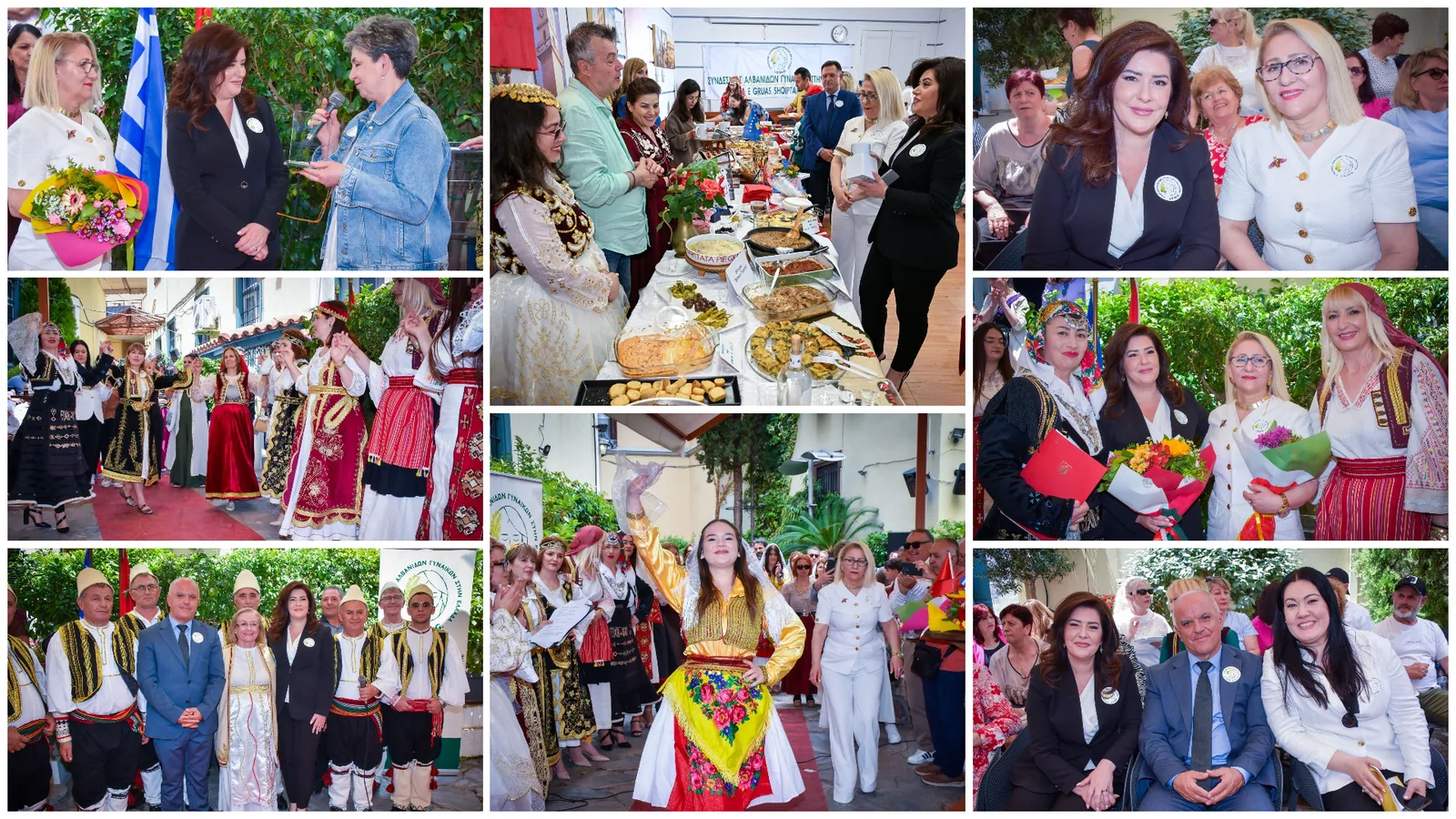 Mitglieder der albanischen Community, Musiker und Tänzer beim albanischen Gastronomiefestival 2026 in Athen