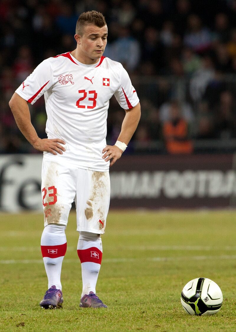 Xherdan Shaqiri in the Switzerland shirt, number 23