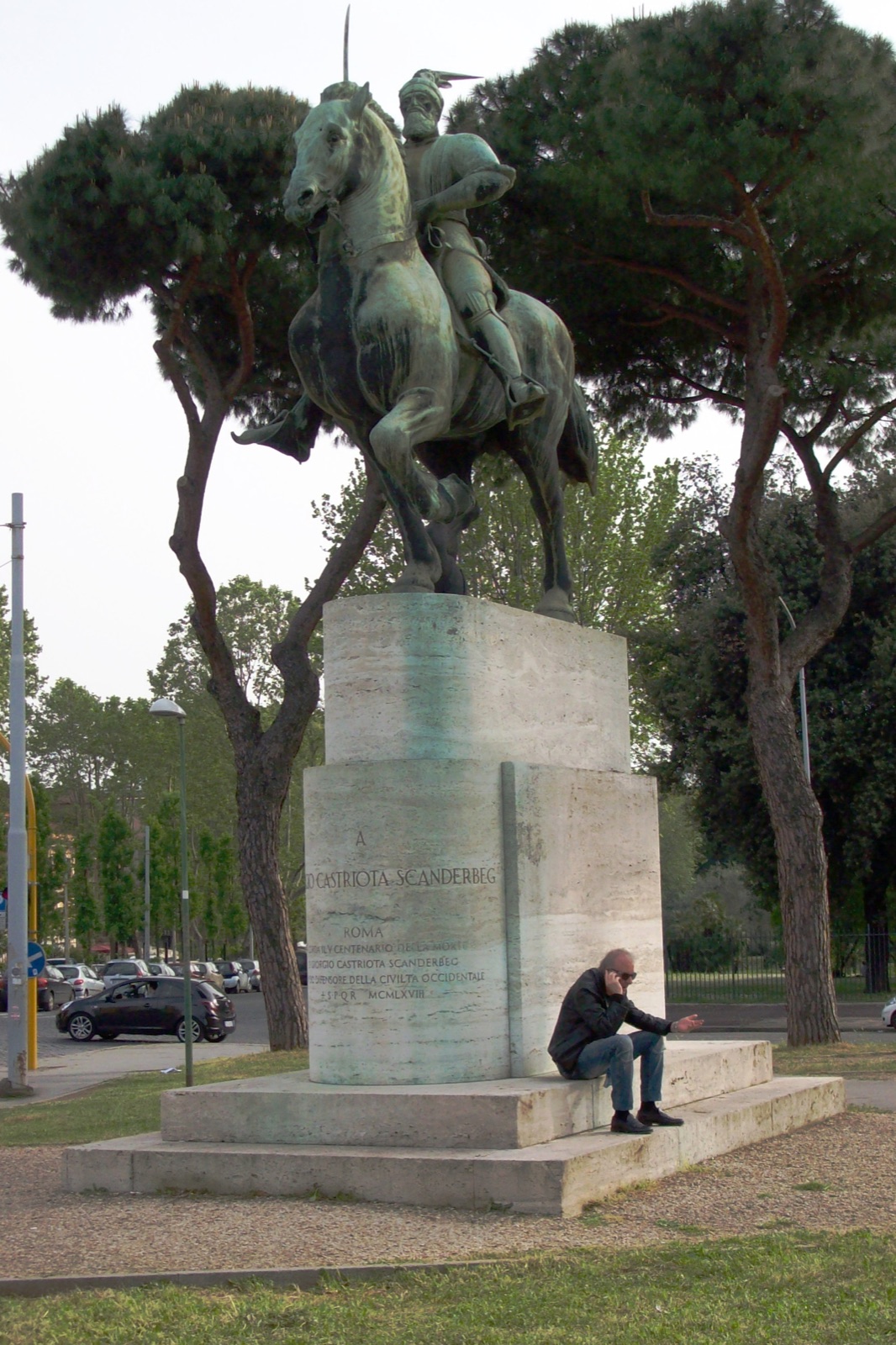 Reiterstandbild Skanderbegs an der Piazza Albania in Rom