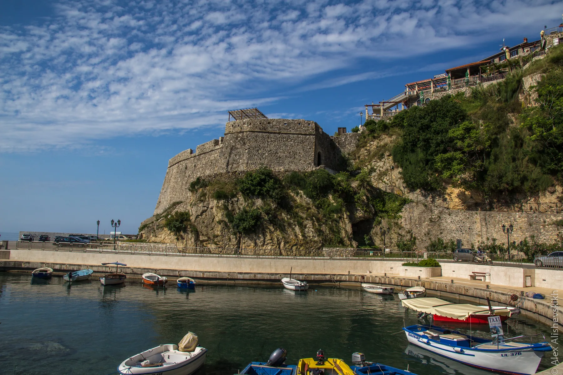 Ulcinj old town above the Adriatic