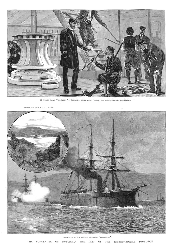 The international squadron during the transfer of Ulcinj in 1880