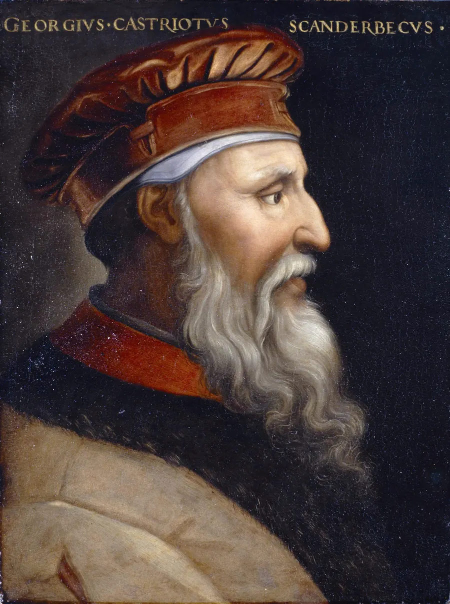Porträt Skanderbegs, Gjergj Kastriotis, in Rüstung aus dem sechzehnten Jahrhundert