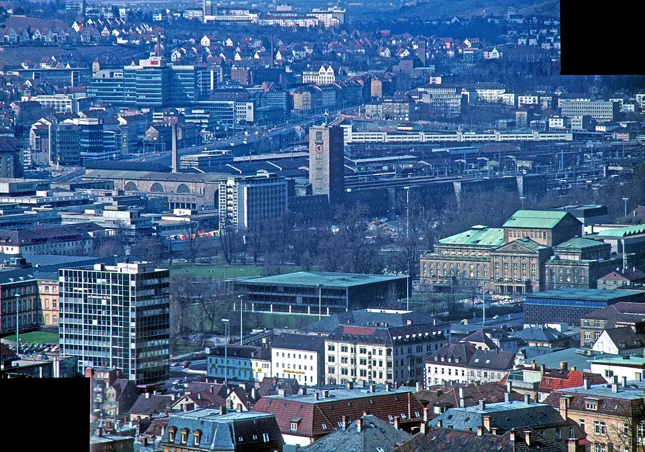 Stuttgart main station photographed in October 1970