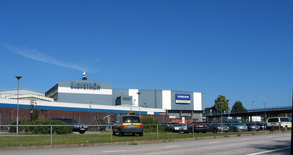 Das Volvo-Presswerk in Olofström in Blekinge, Südschweden