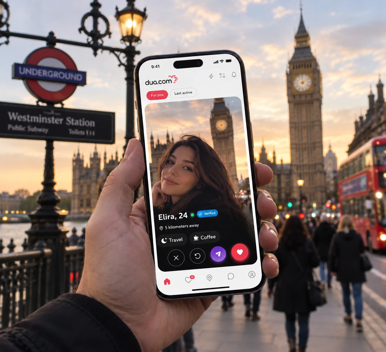 Londra’da yaşayan Arnavut bir üyeyi gösteren dua.com profil görseli