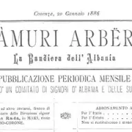 Titelkopf von De Radas Zeitschrift Fiàmuri Arbërit, 1886